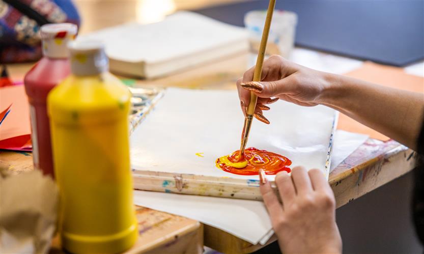 Students in an art class